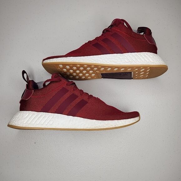 adidas NMD R2 Collegiate Athletic Shoes Sneakers Burgundy 2018 Men's Size 10 - Picture 6 of 9
